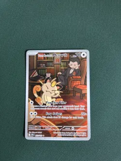Team Rockets Meowth 203/182 SV10 Destined Rivals Illustrated Card Mint Condition - Image 1