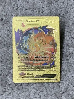 Pokemon Set of 6 Charizard V's,Charmander GX +++Rare Gold Accent Fan Art Cards - Image 2
