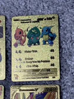 Pokemon Set of 6 Charizard V's,Charmander GX +++Rare Gold Accent Fan Art Cards - Image 4