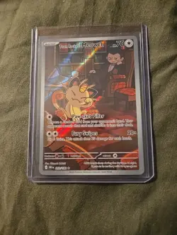 Team Rockets Meowth 203/182 SV10 Destined Rivals Illustrated Card Mint Condition - Image 1