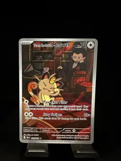 Team Rockets Meowth 203/182 SV10 Destined Rivals Illustrated Card Mint Condition - Image 1