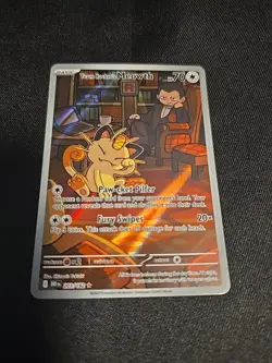 Team Rockets Meowth 203/182 SV10 Destined Rivals Illustrated Card Mint Condition - Image 1