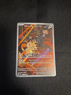 Team Rockets Meowth 203/182 SV10 Destined Rivals Illustrated Card Mint Condition - Image 2