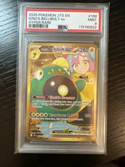 Iono's Bellibolt EX 188/159SV09 Holo Gold Hyper Rare Card PSA 9 MINT - Image 1
