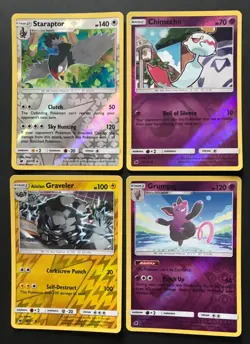 8 X Crimson Invasion SM REVERSE HOLO Pokemon Cards Bundle Jigglypuff Staraptor - Image 2