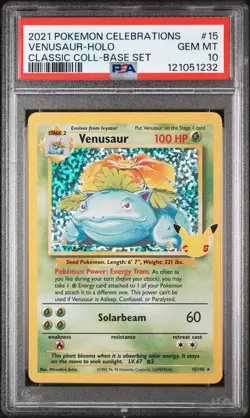 Venusaur 15/102 - Celebrations - Graded PSA 10 GEM MT Pokemon Card - Image 3