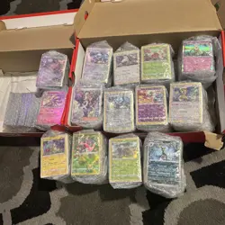 Random Pokemon card Bulk Lot (300 Holo, Reverse Holo, Rares, Uncommons, + More - Image 1