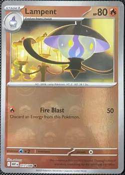 Lampent (Poke Ball Pattern) 017/086 Sv: White Flare Holo - Pokemon Card - Image 1