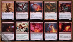 MTG Magic Set of 10 Flying Uncommon Red Dragons *NM* Commander EDH Group - Image 1