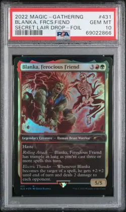 2022 MTG SECRET LAIR DROP FOIL #431 BLANKA, FEROCIOUS FRIEND PSA 10 - Image 1