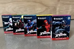 2025 MTG Magic The Gathering SPIDER-MAN DECK - SDCC COMPLETE SET of Welcome 5 - Image 1