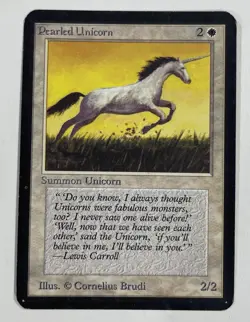 Pearled Unicorn Alpha LP Light Play MTG Magic The Gathering - Image 1