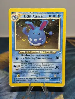 Light Azumarill 13/105 Neo Destiny Holo Rare Vintage Yuka Morii Artwork Pokemon - Image 1