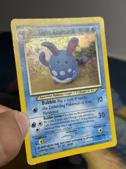 Light Azumarill 13/105 Neo Destiny Holo Rare Vintage Yuka Morii Artwork Pokemon - Image 4