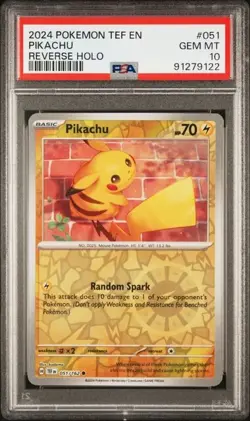 Pokemon 2024 Temporal Forces Pikachu #051 PSA 10 GEM MINT - Image 1