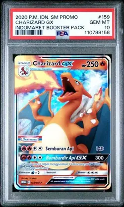 2020 Pokemon Indomaret Charizard GX #159/SM-P PSA 10 - Image 1
