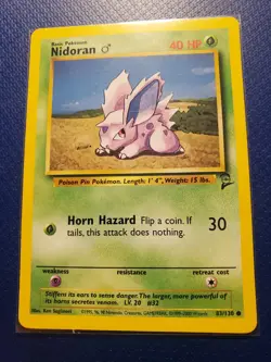 Pokemon TCG Nidoran (Male) Base Set 2 83/130 Regular Unlimited Common LP-NM - Image 1