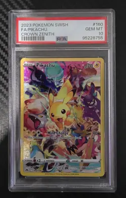 2023 Pokemon Sword & Shield Pikachu Crown Zenith 160/159 Secret Rare PSA 10 - Image 1