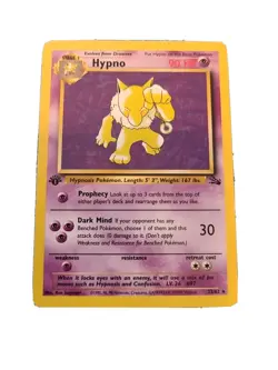 Pokemon TCG 1st Edition Rare Hypno Fossil #23. Non Holo. - Image 1