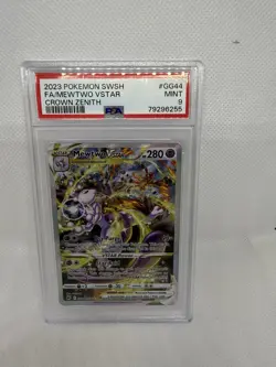 Pokemon Mewtwo VSTAR TCG Crown Zenith: Galarian Gallery GG44/GG70 PSA 9 - Image 1