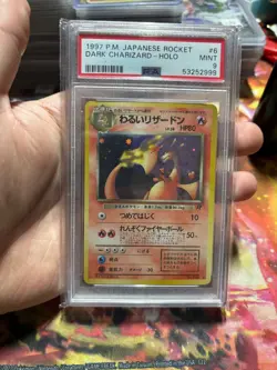 PSA 9 MINT Pokemon 1997 Japanese Rocket Dark Charizard Holo No. 006 - Image 1
