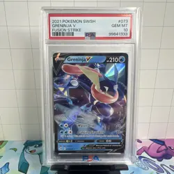 Pokemon SWSH: Fusion Strike Greninja V 73/264 PSA 10 Low Pop - Great Cert! - Image 1