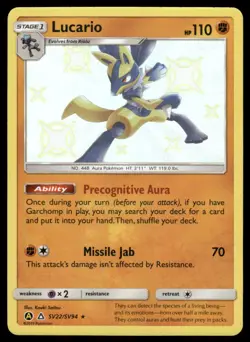 Pokemon TCG Hidden Fates: Shiny Vault #SV22/SV94 Lucario NM - Image 1