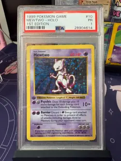 Pop 46! PSA 1 Mewtwo Base Set 1st EDITION SHADOWLESS 10/102 Pokemon Card - Image 1