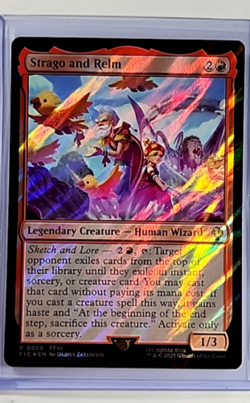 MTG Magic The Gathering Final Fantasy Commander Surge Foil #59 Strago and Relm - Image 1