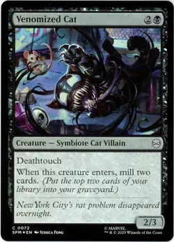 Venomized Cat (Foil) - 0072 - Marvel's Spider-Man - MTG - SHIPS NOW - NM/M - Image 1