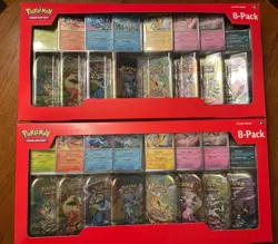 TWO Pokemon TCG Scarlet & Violet Prismatic Evolutions 8 Mini Tins Sealed Costco - Image 2