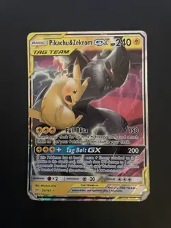 Pokemon Pikachu and Zekrom GX Tag Team #33 Mint Condition - Image 1