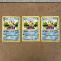 Shadowless Squirtle Pokemon Base Set Lot of 3 Three LP condition - Image 1