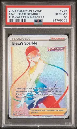 2021 POKEMON SWORD & SHIELD FUSION STRIKE SECRET FULL ART/ELESA'S SPARKLE PSA 10 - Image 1
