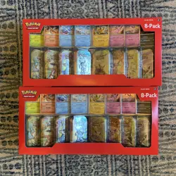 (2x) Costco Pokemon Prismatic Evolutions Mini Tins 8 Pack (16 Mini Tins) - Image 1