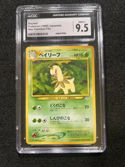 Pokemon Bayleef #153 from Japanese Neo Premium File in a CGC 9.5 !! - Image 1