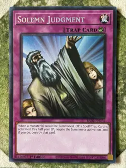 YuGiOh SOLEMN JUDGMENT Prismatic Collector’s Rare RA02-EN075 - Image 2