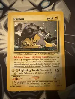 Raikou 13/64 Neo Revelation Pokemon Card Holo Rare MP - Image 1