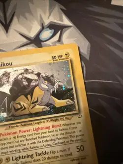 Raikou 13/64 Neo Revelation Pokemon Card Holo Rare MP - Image 3