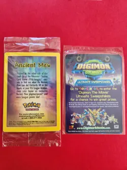 Ancient Mew 2000 English Verseion (SEALED) with FREE Digimon Movie Promo Card - Image 1