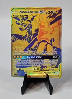 Pokemon Pikachu & Zekrom GX SM248 Holo Card Tag Team Promo - Image 1