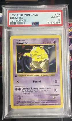 Drowzee 1st Edition Base Set Shadowless Card 49/102 NM Condition 1999 Psa 8 - Image 1