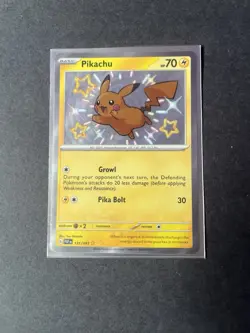 Pokemon Pikachu TCG Holo Shiny Rare Card Paldean Fates 131/091 - Image 2