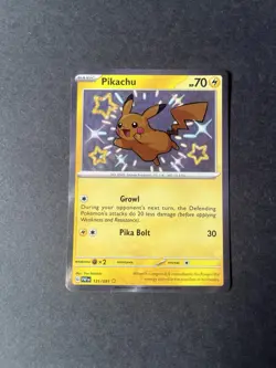 Pokemon Pikachu TCG Holo Shiny Rare Card Paldean Fates 131/091 - Image 3