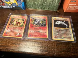 3 Vintage Holo Japanese Pokemon Card Lot LP/MP/HP - Image 1