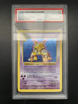 Pokemon Card Base Set Shadowless Alakazam Holo PSA 6 EX-MT 1/102 - Image 1
