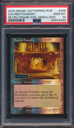 2024 MAGIC THE GATHERING SACRED FOUNDRY #409 RETRO FRAME SERIALIZED /500 PSA 10 - Image 1