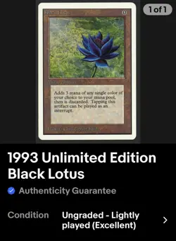 ***Unlimited Black Lotus MTG Unlimited Magic PLD Excellent! 🔥 - Image 1