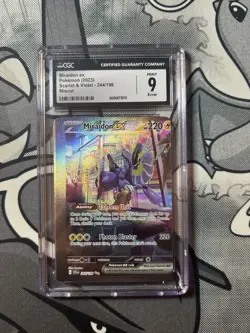 Pokemon TCG Miraidon EX Scarlet & Violet Base Set Holo Card 244/198 Mint 9 Error - Image 1