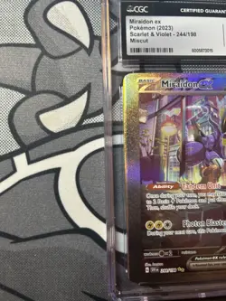 Pokemon TCG Miraidon EX Scarlet & Violet Base Set Holo Card 244/198 Mint 9 Error - Image 2